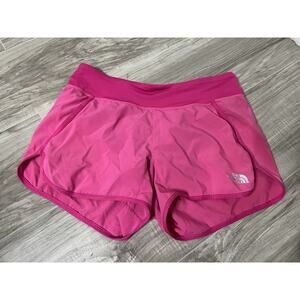 North Face Womens Shorts Flash Dry Lined Size S Hiking Running Hot Pink